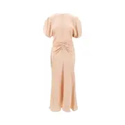 [VICTORIA BECKHAM] VICTORIA BECKHAM Jacquard draped midi dress Woman 8 8 Pink