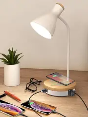 Metal Desk Lamp Wireless Charging Table Lamp Touch Reading Lights Arc Desk Lamps