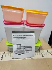 Tupperware Freezer Mates Starter Set 2X 1.75 Cups, 2X 4.75 Cups, 1x 4.25 Cups