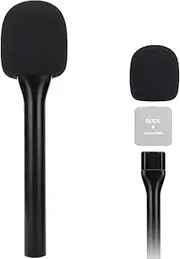 Rode Handheld Wireless Mic Stand With Pop Filter, Holder for Wireless Go 2/Pro, Interview Microphone Adapter for Go/ME