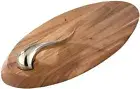 NAMBE SWOOP Acadia Wood Cheese Serving Board w/ Stainless Knife Mid Century New