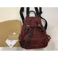 在飛比找蝦皮購物優惠-全新Burberry 勃根地酒紅色後背包 Rucksack 