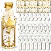FillTouch 24 Sets Baptism Rosary Holy Bottle Set 1.7oz Christian Water Container Empty Baby Shower Bottles Baby Shower Centerpieces for Easter Baptism Party Church Table Boy Girl Newborn (Gold)