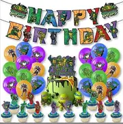 Ninja Turtle Theme Birthday Party Flag Pulling Balloon Cake Insertion Decoration Supplies