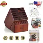 Durable 25 Slot Acacia Wood Knife Block - Stylish Countertop Storage Solution