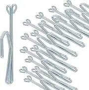 Cionyce 32 Pcs Metal Drapery Hooks - Silver 3" Slip on Drapery Hooks for Drapes, Window & Door Curtains
