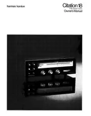 Harman Kardon CITATION 18 Amplifier Owners Instruction Manual