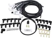 1 SET SHLPDFM Black Ceramic Spark Plug Wires Spiral Core 8.0mm 90 Degree Boots Universal fits for V8 With Black Wire Separators