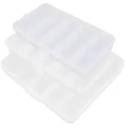 3 Pcs Plastic Fishing Tackle Box Lure Storage Container Bait Hooks Storage Box