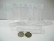 5 New Whitman Round Clear Tube Nickel Coin Holders, Holds Buffalo Jefferson 21MM