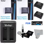 Battery for GoPro HERO4 SILVER X2 + CHARGER USA SELLER FAST SHIPPING NIB