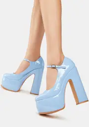 [Lemon Drop by Privileged] Blue Tamsin Platform Heels