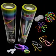 100 Glow Sticks Glow in The Dark Party Supplies Eye Glasses kit Bracelets Ball