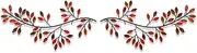 HOTOP 2 Pieces Metal Tree Leaf Wall Decor Vine Olive Branch Leaf Wall Art Wrought Iron Scroll Sculptures Above the Bed, Living Room, Outdoor Decoration (Vintage Color) (MY-Hotop-14957)