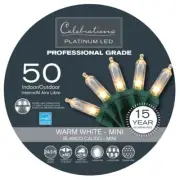 Box of 6 spools Celebrations LEDR-T550-WW6PA Warm White T5 LED 50-Bulb Light Set