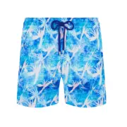 Vilebrequin Mahina Paradise Leaf Print Mens Swim Trunks 3XL Shorts Purple Blue