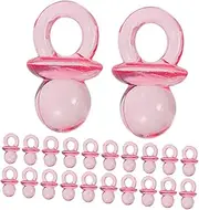 Generic 200pcs Mini Nipple Party Supplies Decorations Ornament Bulk Ornaments Mini Clear Acrylic Pacifiers Shower Table Scatter Clear Pacifiers Pink