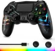 Wireless Controller for PS4, LED Controller with USB-C Charging, Touchpad, Du...