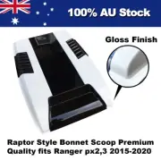 Bonnet Scoop Hood Raptor Style Black & White fits Ford Ranger PX2 PX3 2015-2022