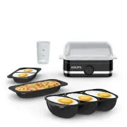 KRUPS 6 Egg Capacity Black Countertop Food Steamer Easy to Use Egg Cooker