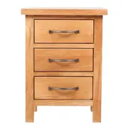 Solid Wood Bedside Cabinet 3 Drawer Storage Unit Nightstand Side Lamp End Table
