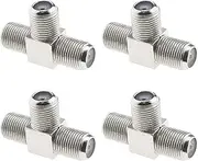 ECSiNG 4pcs 3-Way F Female Splitter Coaxial Adapter F-Type Female to Female Splitter Connector Coaxial Antenna TV Cable Adapter for TV Video Antenna Cables