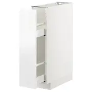 METOD base cabinet/pull-out int fittings, white/Voxtorp high-gloss/white, 20x60x80 cm