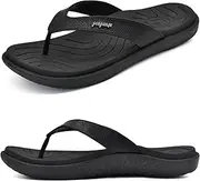 jiajiale Womens Fashion Orthotic Flip Flops Ladies Slip On Lightweight Comfortable Thick Cushion Yoga Mat Thong Sandals With Plantar Fasciitis Arch Support