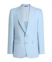 Dolce Gabbana Sicilia Single-Breasted Jacket IT48 light blue