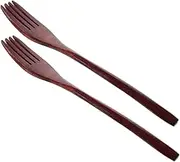 COMNESTBI Versatile Salad Forks Set 2 Natural Wooden Forks for Cooking Serving Design