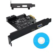 PCI-E 1X to USB 3.2 Gen1 5Gbps 2 Ports(Type C+ Type A) Expansion Card With 19PIN