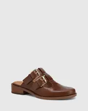 Finn Milk Chocolate Leather T-Bar Mule