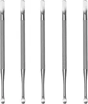 Professional Cuticle Pusher and Spoon Nail Cleaner | 5 Pack | Dual Sided Stainless Steel Pusher and Nail Cleaner with Bonus PVC Storage Bag | Best For Nail And Cuticle Care | by Sterling Beauty Tools