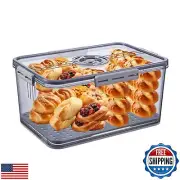 Bread Box with Lid for Kitchen Counter, 10L Airtight Loaf Bread Storage Conta