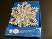 Holiday Time Tree Topper LED Blinking Snowflake White