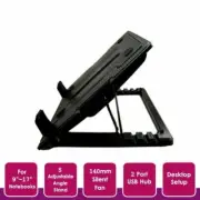 1PC Notebook Laptop Cooling Pad Cooler Fan Stand W/ USB Hub