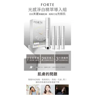 【美麗天天go】FORTE 光感淨白精粹美容精華導入儀組(導入儀*1+替換管13ml*1)| 緊緻 光滑 透亮 補水保濕