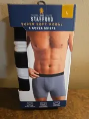 New Stafford 3-Pack L Super Soft Modal Boxer Briefs - White