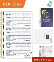 Linen Look Carbonless Receipt Book - 225 Numbered Duplicates, Professional Size