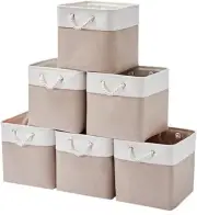13 x 13 Inch Storage Cubes,6 Pack Cube Storage Bins for Shelves，Fabric Collap...