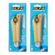 2 Pack- OLFA 18mm L-1 Utility Knife or Snap Off Box Cutter with Screw Lock