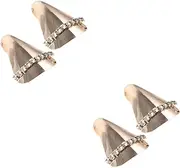 2 Pairs Toe Protector for Black Shoe Shape Cover Indoor Guards Heels Caps Protectors High Heel Tip Replacement Heel Protector Cushion High Heel Protector Metal