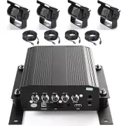 4Ch Vehicle Car Hard Drive HDD Mobile DVR Video Recorder W/4 Waterproof Camera