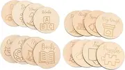 BESPORTBLE 16Pcs Round Wooden Tags Decorative Wooden Discs for Nursery Storage Craft Organization Durable Safe for Home School Use Printing for Easy Labeling