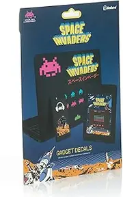 Paladone Space Invaders Gadget Decals, Vinyl Sticker Clings, 4 Sheets, Default_no_Selection_Value, 15 x 21 x 1 cm