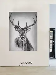 poster print for glass frame Stag Vintage Moose Deer Photo painting A0 A1 A2 A3