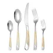 1 Set Stainless Steel Flatware Cutlery Set, Silver/Gold Silverware Set