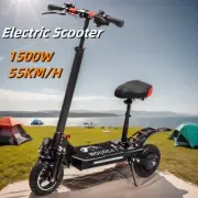 Portable Off Road Electric Scooter 1500W 55KM/H 40km Foldable E-Bike 10" Tyre
