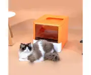 Fully Enclosed Drawer Type Cat Litter Box Pet Toilet with Shovel