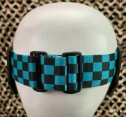 NEW KM Paintball Goggle Strap - Checkered Black/Teal